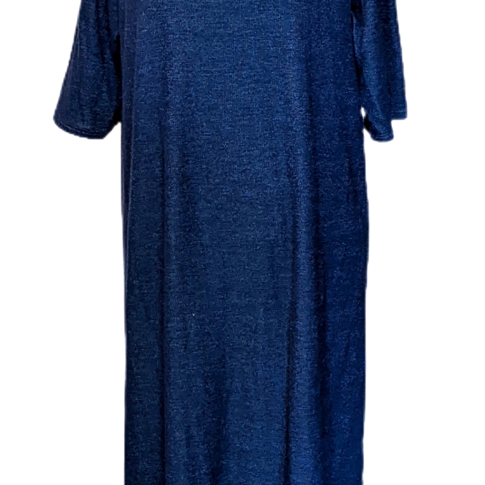 Agnes & Dora Blue Chambray Sheath Dress Long Flowy SZ XXL 3/4 Sleeved